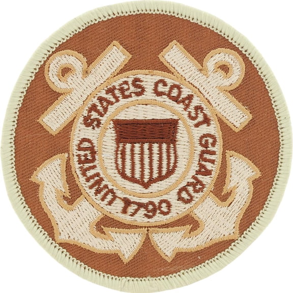U.S. Coast Guard Logo Patch Brown 3"