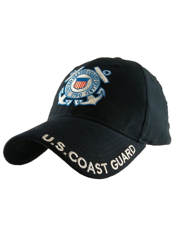 U.S. Coast Guard Logo with Text Cap,Navy Blue,One Size Fits Most