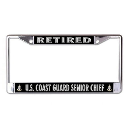 U.S. Coast Guard Retired Senior Chief Chrome License Plate Frame