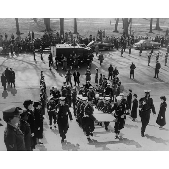 U.S. Constitution Moved To National Archives From Its Previous Custody At The Library Of Congress. 12 Members Of The Armed Forces Special Police Carried The 6 Parchment Documents History (24 x 18)