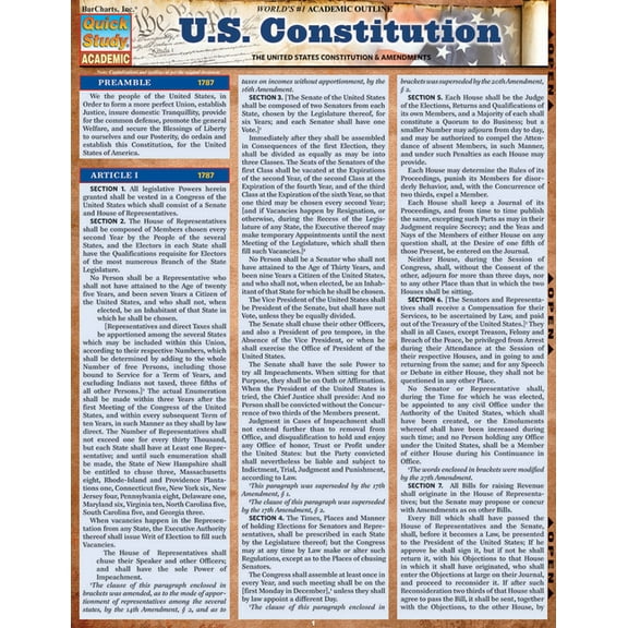 U.S. Constitution : a QuickStudy Laminated Reference Guide (Other)