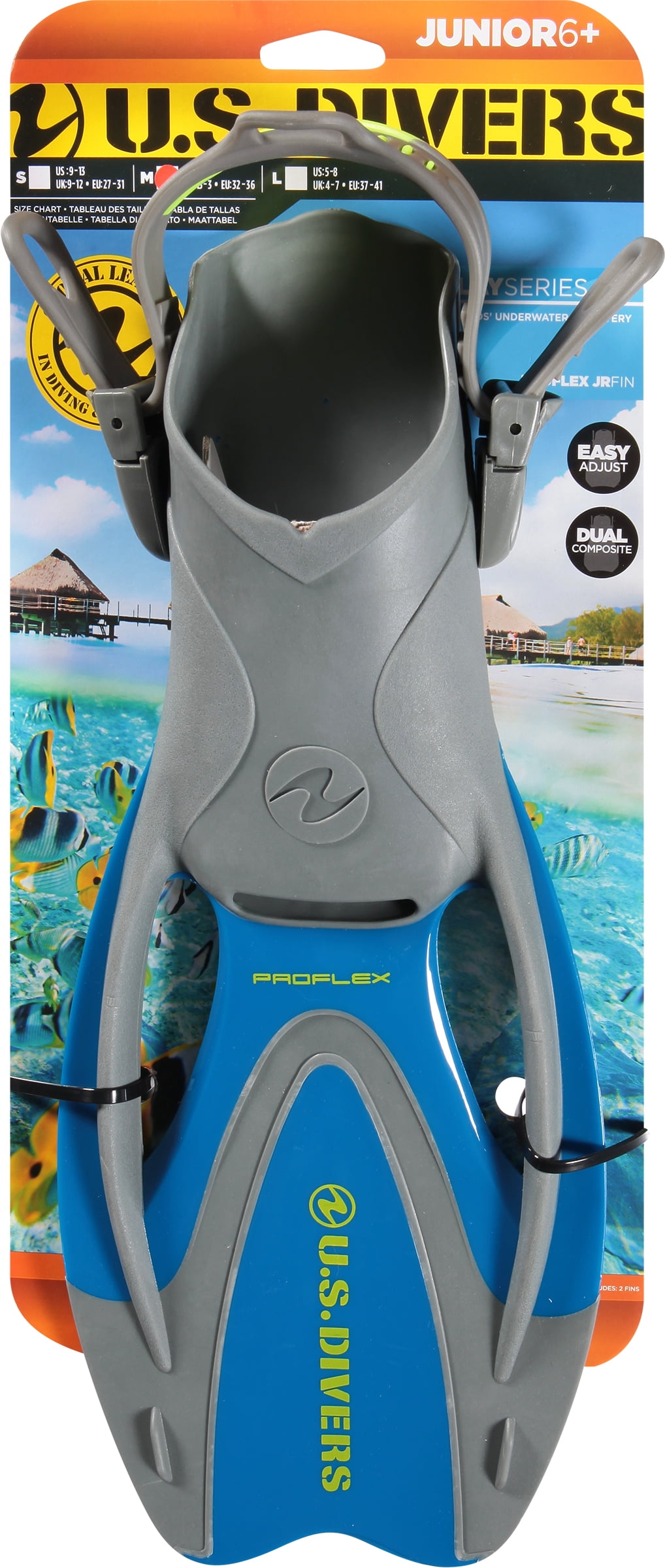 US Divers Proflex FX Fin Electric Blue S - Walmart.com