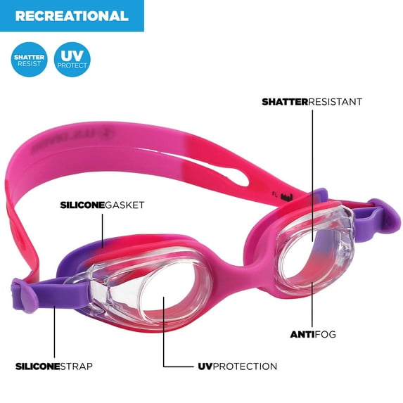 U.S. Divers Splash Kid Swim Goggles for Kids - Shatter-resistant, Polycarbonate Lens with UV and Anti-Fog Protection (Pink)