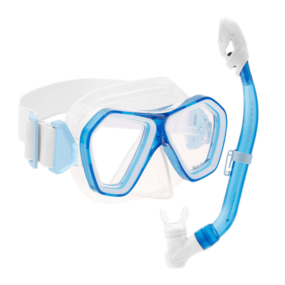 U.S. Divers Toucan Junior Snorkel Combo (Blue & White)