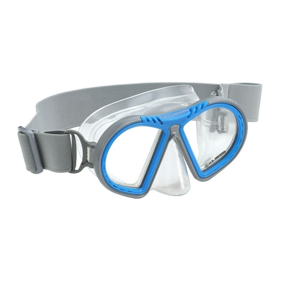 U.S. Divers Toucan Kid Snorkel Mask Ages 4-6, Easy Adjust Fabric Strap (Blue)