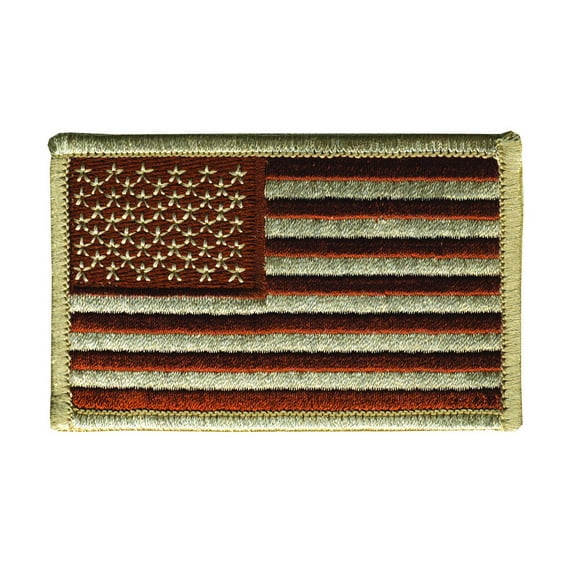 Hero's Pride U.S. Flag Patch, Desert Tan, Hook Backing, 3-3/8" x 2"