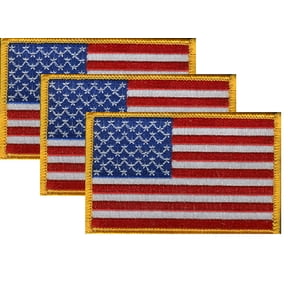 U.S Flag Patch, Embroidered Iron On or Sew On, Measures 3.50" x 2.25"