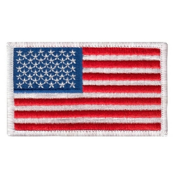 Hero's Pride American Flag Patch, White Border, Sew-On, 3-3/8" x 2" (Pack of 1)