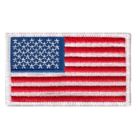 Hero's Pride American Flag Patch, White Border, Sew-On, 3-3/8" x 2" (Pack of 1)