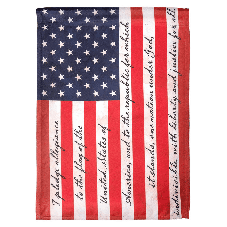 Patriotic Red and White Polyester Outdoor Garden Flag