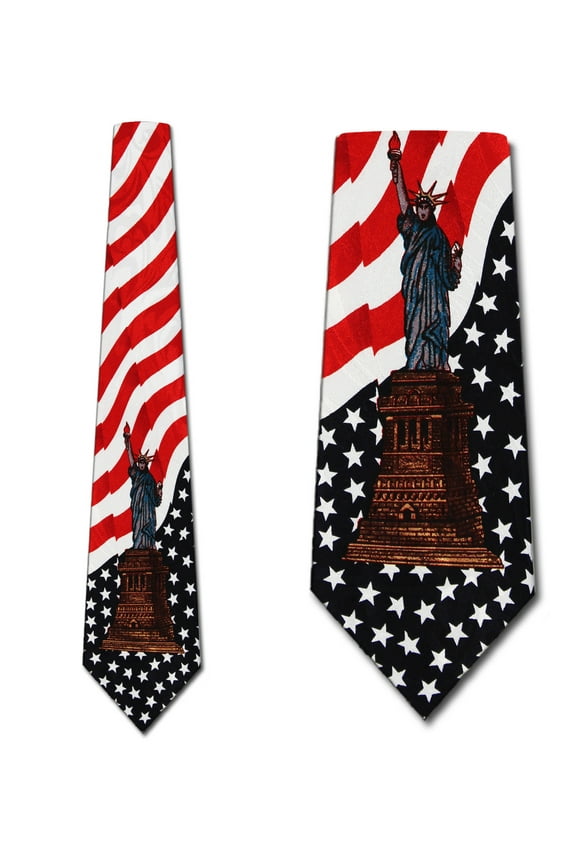 U.S. Flag & Statue of Liberty Necktie Mens Tie