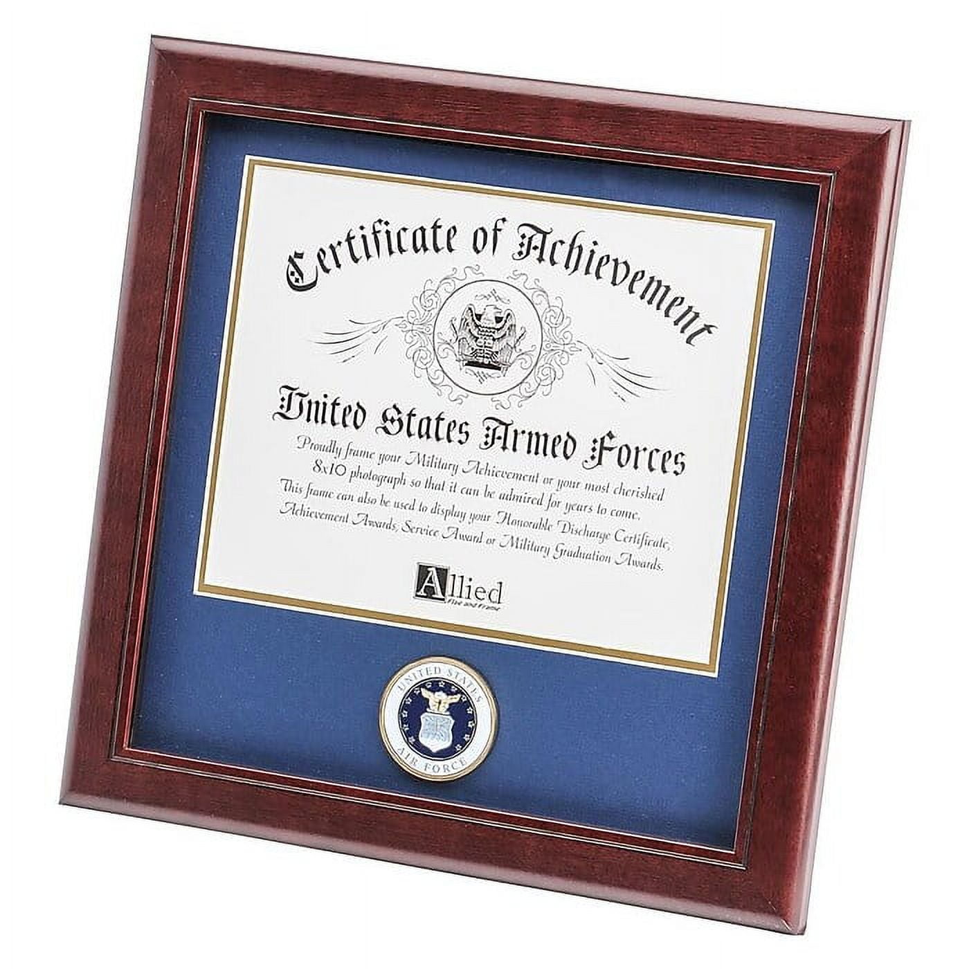 U.S. Flag Store Air Force (Crest) 12" x 12" Mahogany Wood Certificate Frame (83-384033)