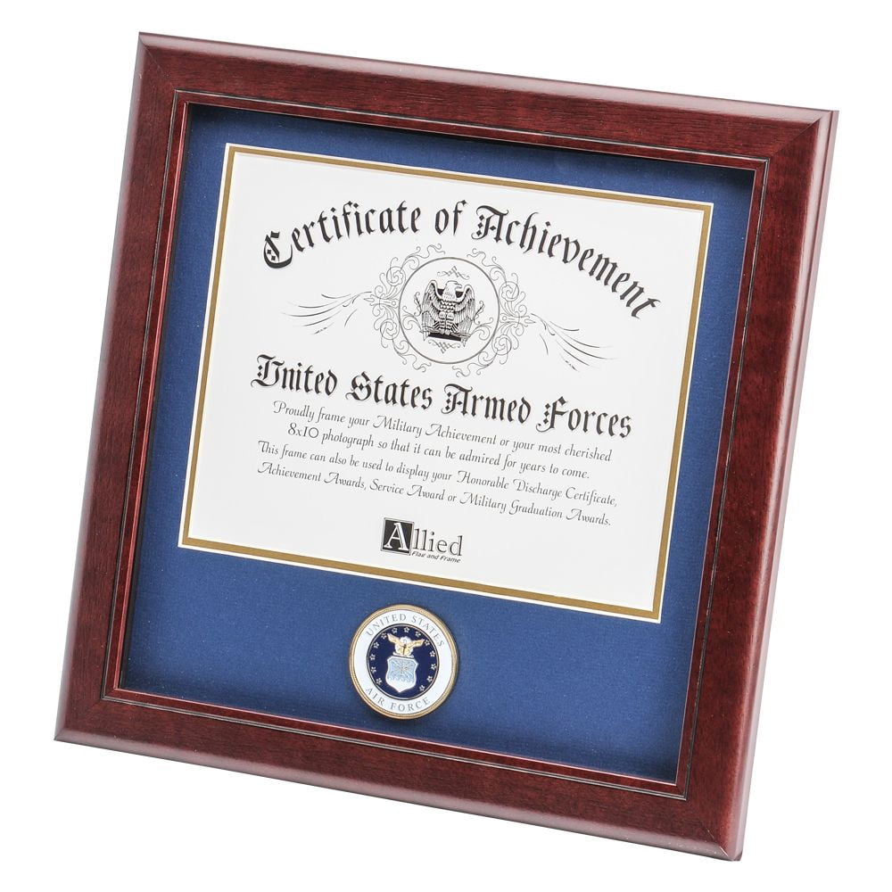 Allied Frame US Air Force Certificate of Achievement Picture Frame with Medallion