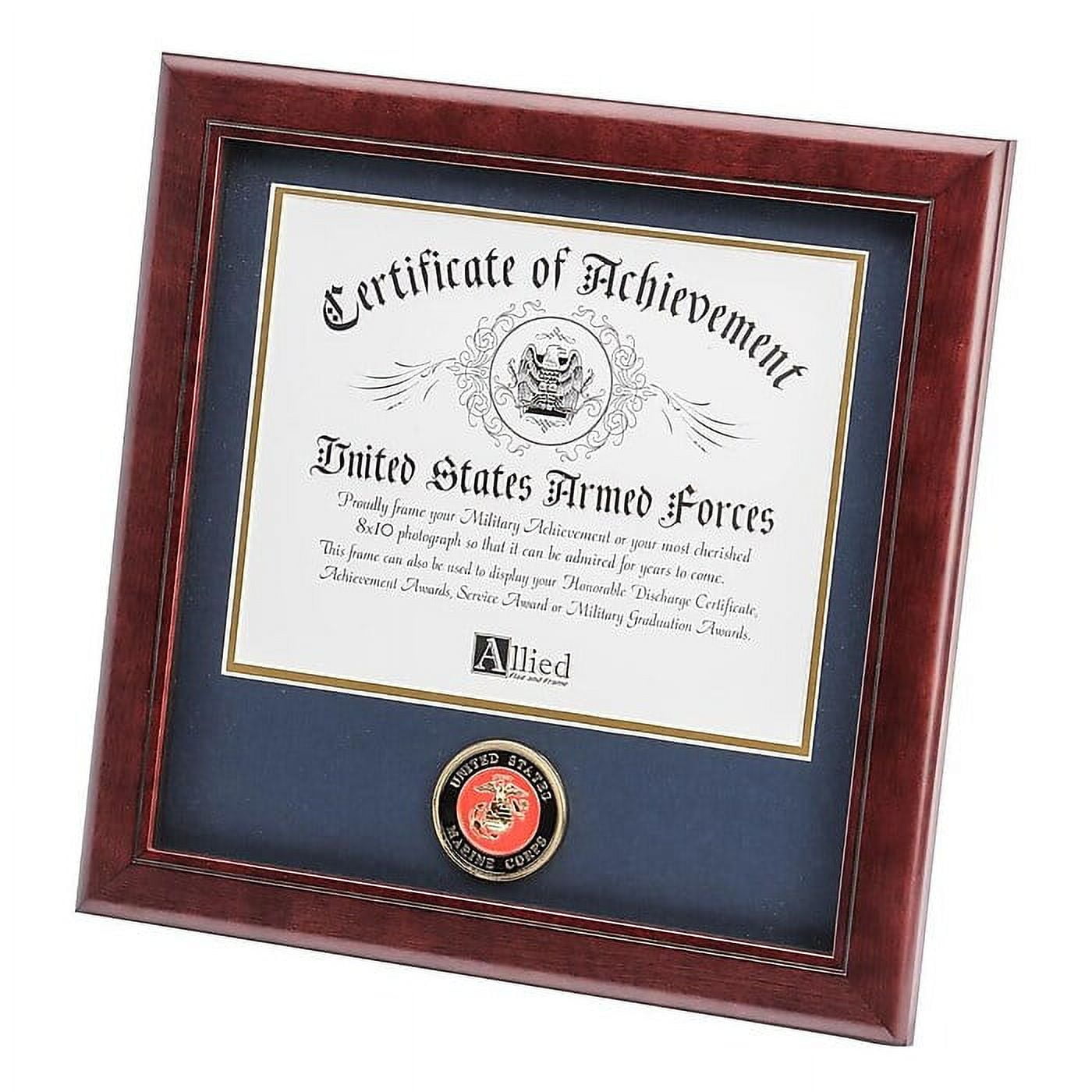 U.S. Flag Store Marine Corps 12" x 12" Mahogany Wood Certificate Frame (83-384026)