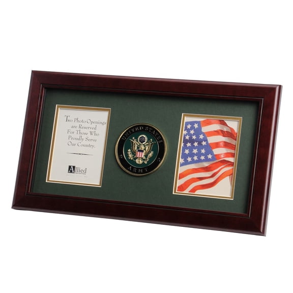 Allied Frame US Army Medallion Double Picture Frame - Two 4 x 6 Photo Openings