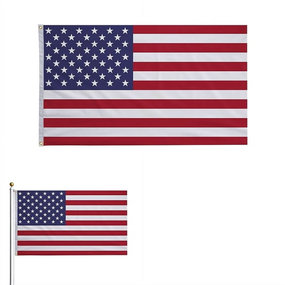 U.S Flag for Outside,Double Side with Brass Eyelets for Party Decorations, Bar Garden Street Decoration