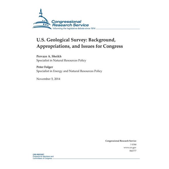 U.S. Geological Survey : Background, Appropriations, and Issues for Congress