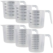 U.S. Kitchen Supply - 16 oz 500 ml Plastic Graduated Measuring Cups with Pitcher Handles Pack of 6 - 2 Cup Capacity, Ounce and ML Cup Markings - Measure & Mix Recipe Ingredients, Flour, Water, Oil
