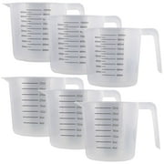 U.S. Kitchen Supply - 32 oz 1000 ml Plastic Graduated Measuring Cups with Pitcher Handles Pack of 6 - 4 Cup Capacity, Ounce and ML Cup Markings - Measure & Mix Recipe Ingredients, Flour, Water