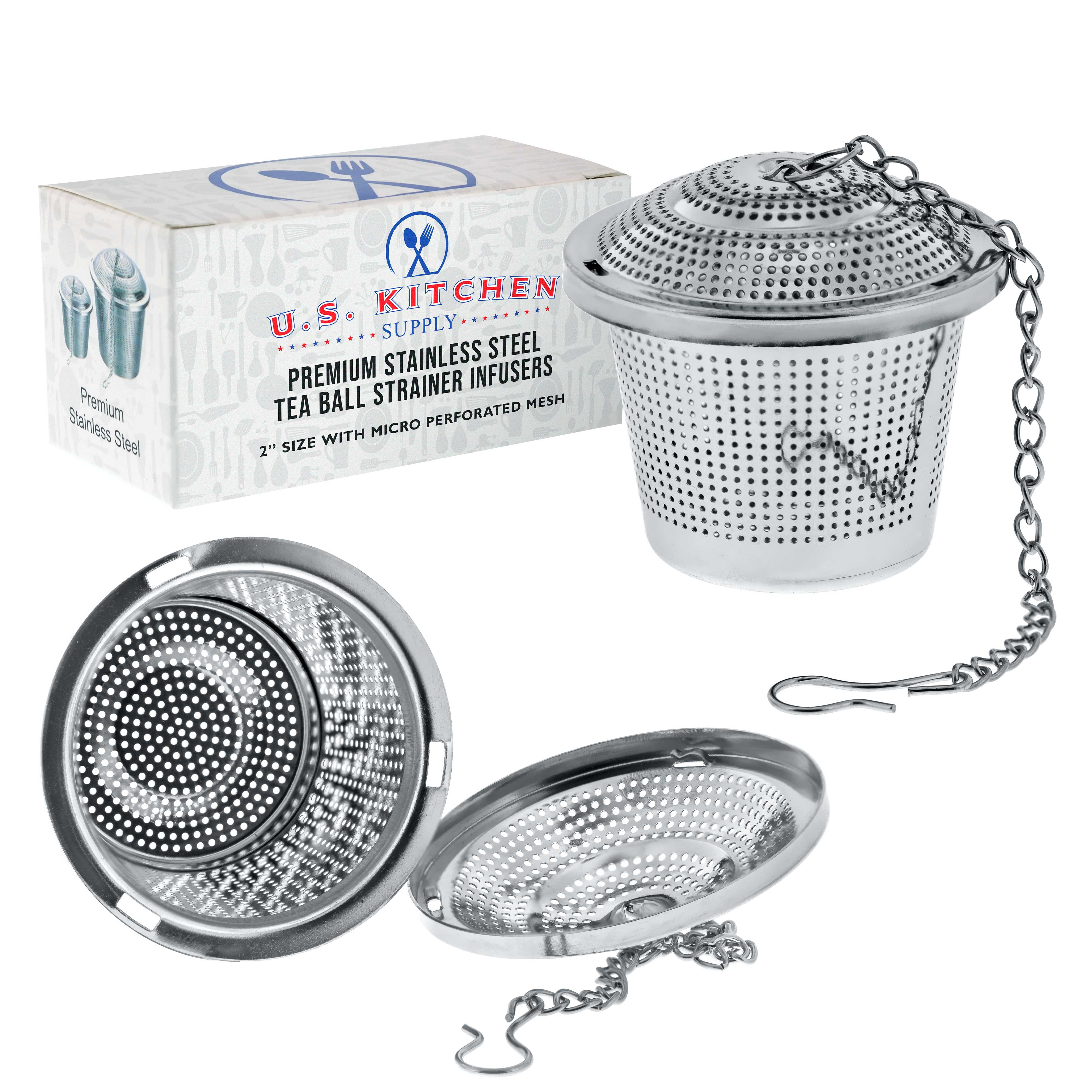 Premium Stainless Steel 2" Tea Ball Strainer Infusers