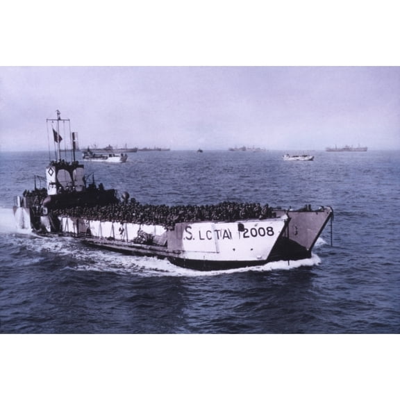 U.S. Landing Crafts Loaded With Soldiers Moving Toward The Normandy Beaches On June 7 History