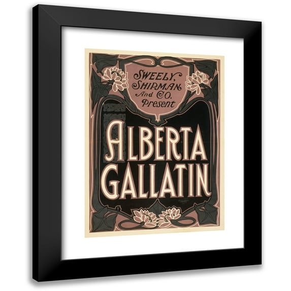 U.S. Lithograph Co. 11x14 Black Modern Framed Museum Art Print Titled - Alberta Gallatin (1903)
