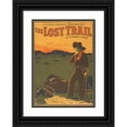 thumbnail image 1 of U.S. Lithograph Co. 14x18 Black Ornate Wood Framed Double Matted Museum Art Print Titled - A Comedy Drama of Western Life, the Lost Trail by Anthony E. Wills. (1907), 1 of 5
