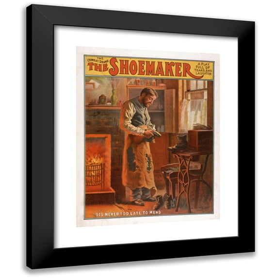 U.S. Lithograph Co. 15x18 Black Modern Framed Museum Art Print Titled - The Shoemaker (1907)