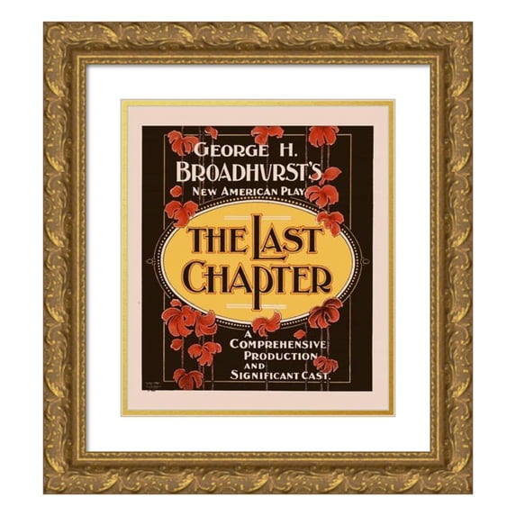 U.S. Lithograph Co. 20x22 Gold Ornate Framed and Double Matted Museum Art Print Titled - The Last Chapter (1910)