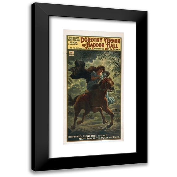 U.S. Lithograph Co. 9x14 Black Modern Framed Museum Art Print Titled - Dorothy Vernon of Haddon Hall (1906)