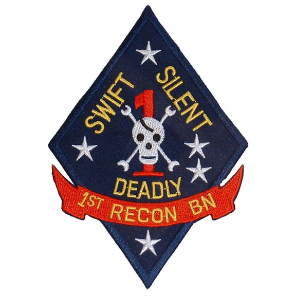 U.S.M.C. 1st Recon Battalion Patch Blue & Yellow 3"