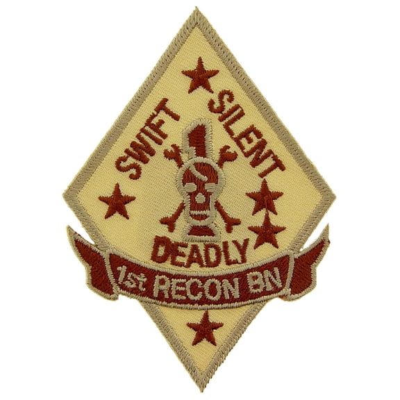 U.S.M.C. 1st Recon Battalion Patch Brown 3"