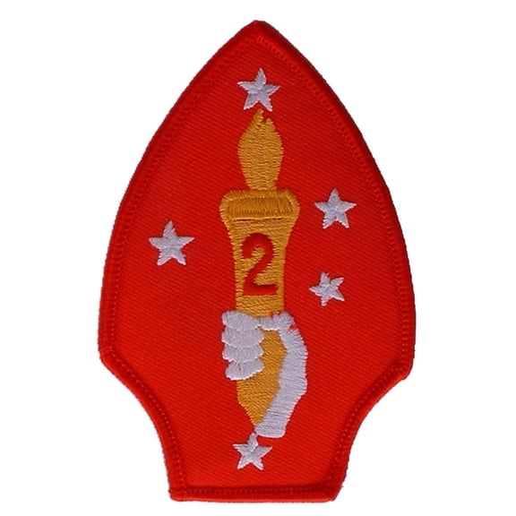 U.S.M.C. 2ND Division Patch Red & White 3"
