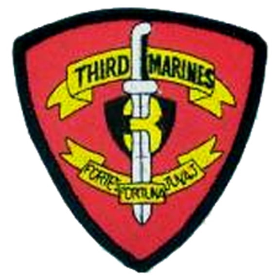 U.S.M.C. 3rd Marine Regiment Patch Red & Yellow 3"
