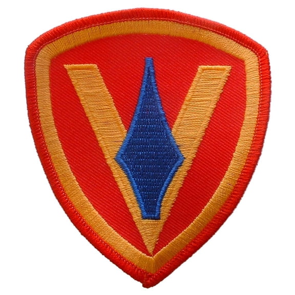 U.S.M.C. 5th Marine Division Patch Yellow & Red 3"