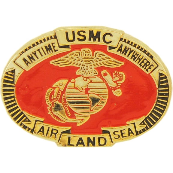 Eagle Emblems P15782 Pin - USMC, Air-Land - Sea - 1 in.