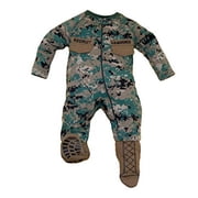 TC U.S.M.C. Baby Boys Woodland Camo Crawler with Recruit Boots 0-3 Months