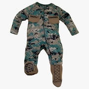 TC U.S.M.C. Baby Boys Woodland Camo Crawler with Recruit Boots 3-6 Months