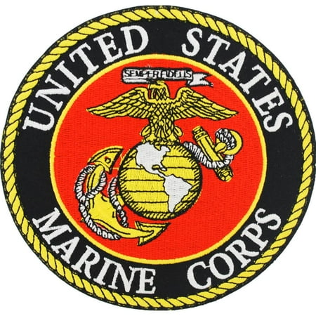 Eagle Emblems PM7800 Patch - USMC Logo, Yellow & White - 5 in.