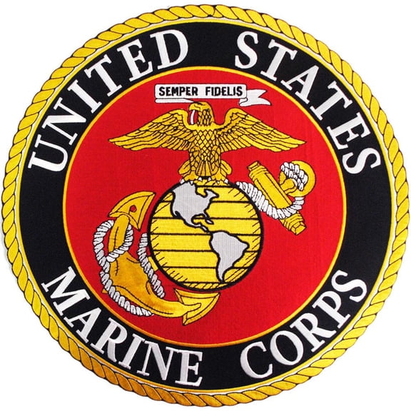 U.S.M.C. Logo Patch Red Black & Yellow 10"