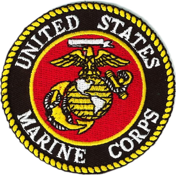 U.S.M.C. Logo Patch with Yellow Text 3"