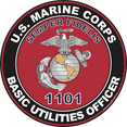 thumbnail image 1 of U.S.M.C. MOS 1101 Basic Utilities Officer Decal 8" - Red, 1 of 1