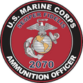 thumbnail image 1 of U.S.M.C. MOS 2070 Ammunition Officer Decal 5.5" - Red, 1 of 1