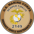 thumbnail image 1 of U.S.M.C. MOS 2149 Ordnance Vehicle Maintenance Chief Decal 3.8" - Desert Tan, 1 of 1