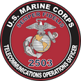 thumbnail image 1 of U.S.M.C. MOS 2503 Telecommunications Operations Officer Decal 3.8" - Red, 1 of 1