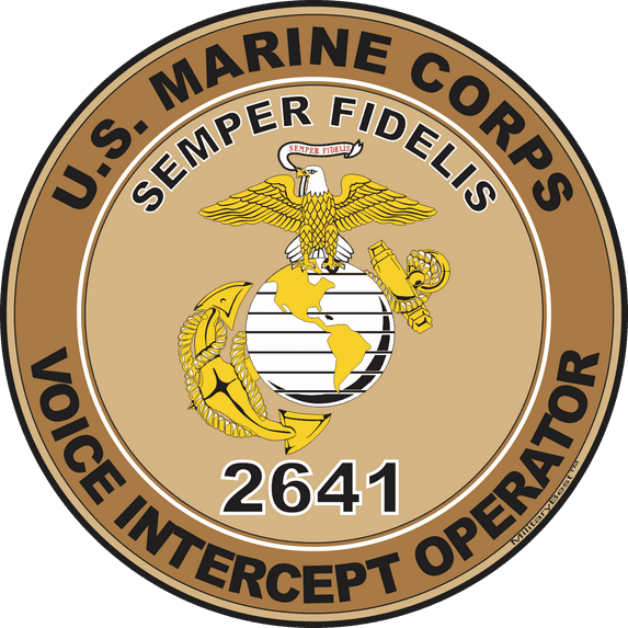 U.S.M.C. MOS 2641 Voice Intercept Operator Decal 5.5" - Desert Tan