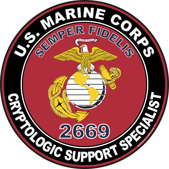 U.S.M.C. MOS 2669 Cryptologic Support Specialist Decal 3.8" - Red