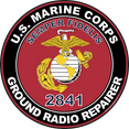 thumbnail image 1 of U.S.M.C. MOS 2841 Ground Radio Repairer Decal 3.8" - Red, 1 of 1