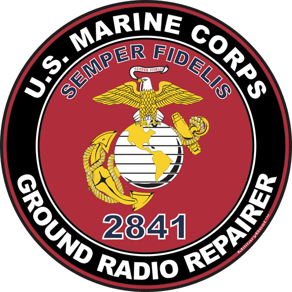 U.S.M.C. MOS 2841 Ground Radio Repairer Decal 5.5" - Red