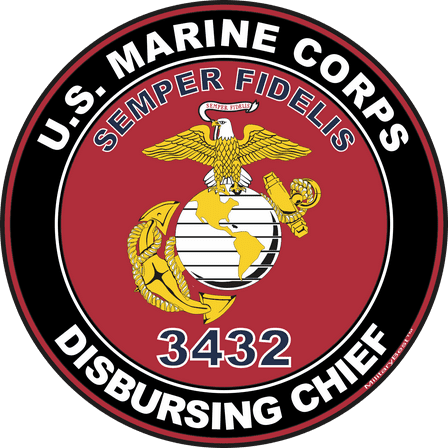 U.S.M.C. MOS 3432 Disbursing Chief Decal 3.8" - Red